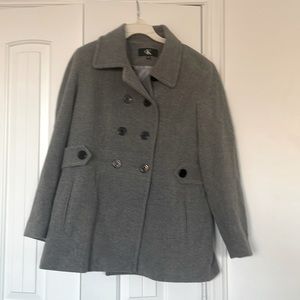 Womens gray double breasted peacoat